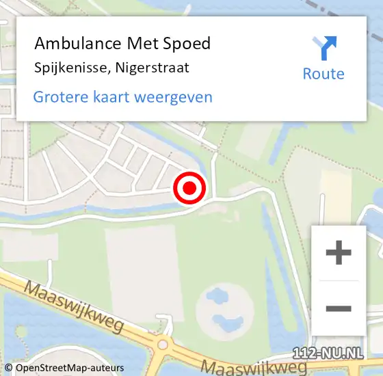 Locatie op kaart van de 112 melding: Ambulance Met Spoed Naar Spijkenisse, Nigerstraat op 8 juni 2022 02:04