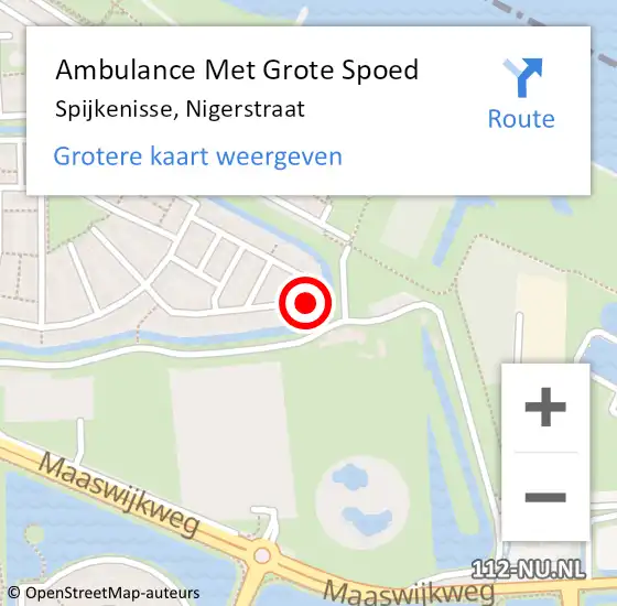 Locatie op kaart van de 112 melding: Ambulance Met Grote Spoed Naar Spijkenisse, Nigerstraat op 8 juni 2022 02:21