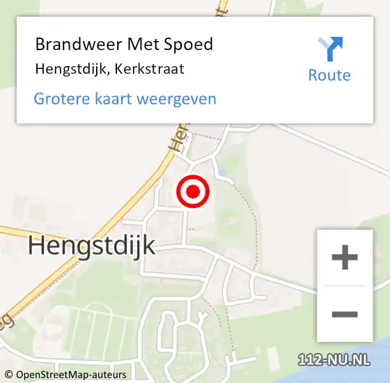 Locatie op kaart van de 112 melding: Brandweer Met Spoed Naar Hengstdijk, Kerkstraat op 19 juli 2014 14:58