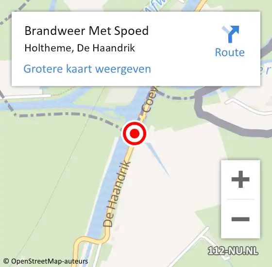 Locatie op kaart van de 112 melding: Brandweer Met Spoed Naar Holtheme, De Haandrik op 19 juli 2014 14:59