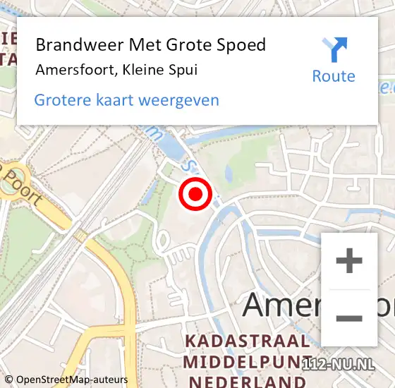 Locatie op kaart van de 112 melding: Brandweer Met Grote Spoed Naar Amersfoort, Kleine Spui op 8 juni 2022 03:53