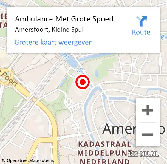 Locatie op kaart van de 112 melding: Ambulance Met Grote Spoed Naar Amersfoort, Kleine Spui op 8 juni 2022 04:15