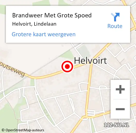 Locatie op kaart van de 112 melding: Brandweer Met Grote Spoed Naar Helvoirt, Lindelaan op 8 juni 2022 06:50