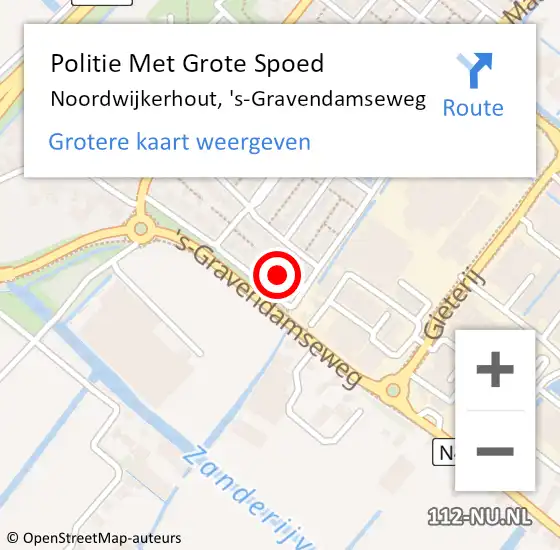 Locatie op kaart van de 112 melding: Politie Met Grote Spoed Naar Noordwijkerhout, 's-Gravendamseweg op 8 juni 2022 07:34