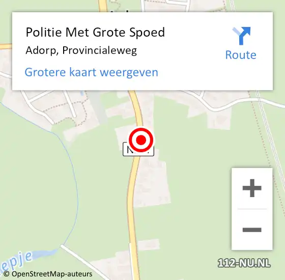 Locatie op kaart van de 112 melding: Politie Met Grote Spoed Naar Adorp, Provincialeweg op 8 juni 2022 07:34