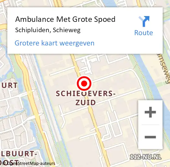 Locatie op kaart van de 112 melding: Ambulance Met Grote Spoed Naar Schipluiden, Schieweg op 19 juli 2014 15:07