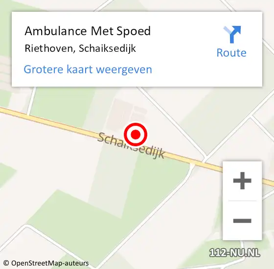 Locatie op kaart van de 112 melding: Ambulance Met Spoed Naar Riethoven, Schaiksedijk op 19 juli 2014 15:08