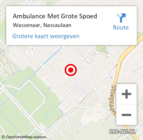 Locatie op kaart van de 112 melding: Ambulance Met Grote Spoed Naar Wassenaar, Nassaulaan op 8 juni 2022 09:31