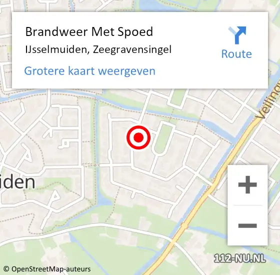 Locatie op kaart van de 112 melding: Brandweer Met Spoed Naar IJsselmuiden, Zeegravensingel op 8 juni 2022 10:16