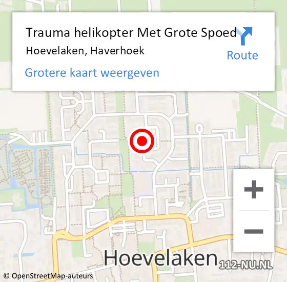 Locatie op kaart van de 112 melding: Trauma helikopter Met Grote Spoed Naar Hoevelaken, Haverhoek op 8 juni 2022 10:29