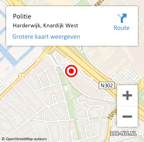 Locatie op kaart van de 112 melding: Politie Harderwijk, Knardijk West op 8 juni 2022 10:42