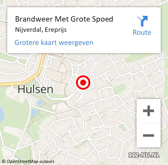 Locatie op kaart van de 112 melding: Brandweer Met Grote Spoed Naar Nijverdal, Ereprijs op 8 juni 2022 10:48