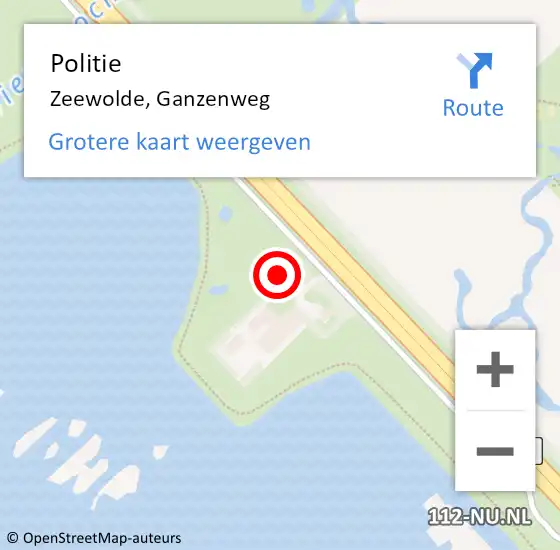 Locatie op kaart van de 112 melding: Politie Zeewolde, Ganzenweg op 8 juni 2022 10:50