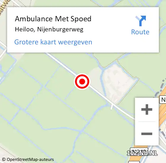 Locatie op kaart van de 112 melding: Ambulance Met Spoed Naar Heiloo, Nijenburgerweg op 19 juli 2014 15:17
