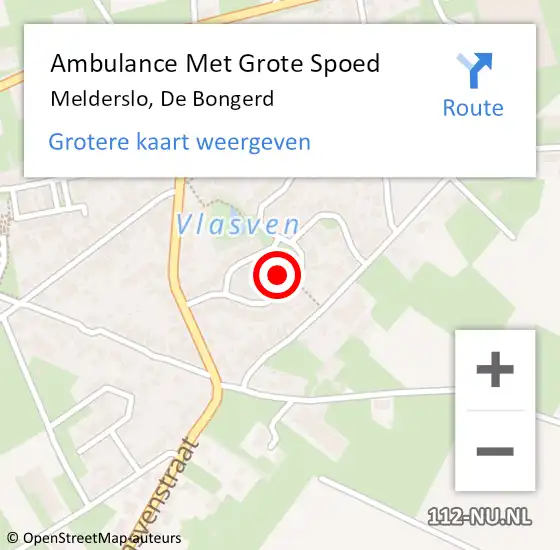 Locatie op kaart van de 112 melding: Ambulance Met Grote Spoed Naar Melderslo, De Bongerd op 19 juli 2014 15:19