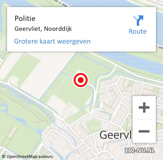 Locatie op kaart van de 112 melding: Politie Geervliet, Noorddijk op 8 juni 2022 13:50