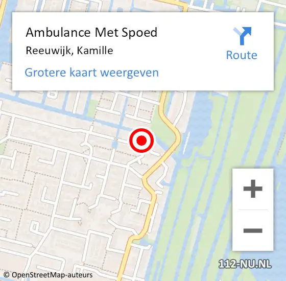 Locatie op kaart van de 112 melding: Ambulance Met Spoed Naar Reeuwijk, Kamille op 8 juni 2022 13:55
