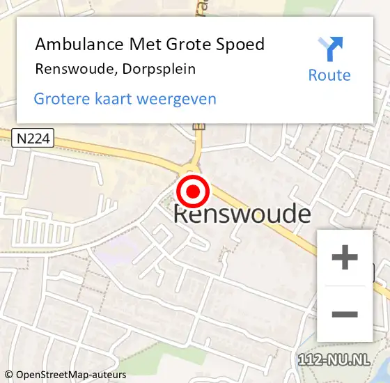 Locatie op kaart van de 112 melding: Ambulance Met Grote Spoed Naar Renswoude, Dorpsplein op 8 juni 2022 14:11