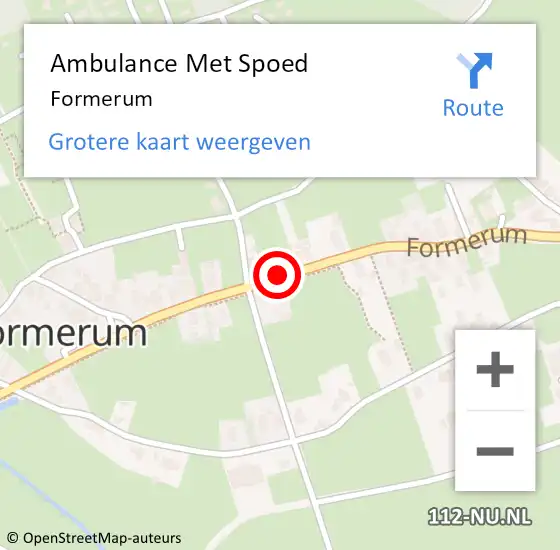 Locatie op kaart van de 112 melding: Ambulance Met Spoed Naar Formerum op 19 juli 2014 15:33