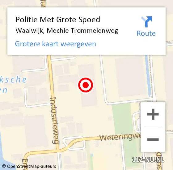 Locatie op kaart van de 112 melding: Politie Met Grote Spoed Naar Waalwijk, Mechie Trommelenweg op 8 juni 2022 14:51