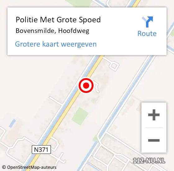 Locatie op kaart van de 112 melding: Politie Met Grote Spoed Naar Bovensmilde, Hoofdweg op 8 juni 2022 15:36