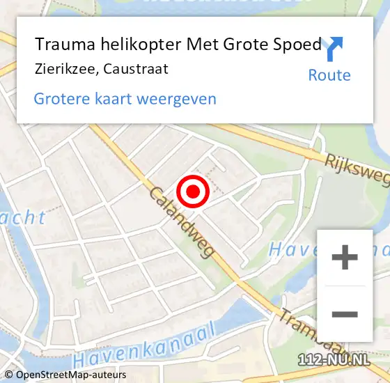 Locatie op kaart van de 112 melding: Trauma helikopter Met Grote Spoed Naar Zierikzee, Caustraat op 8 juni 2022 15:42