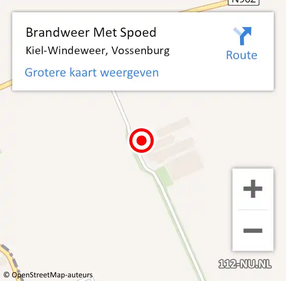 Locatie op kaart van de 112 melding: Brandweer Met Spoed Naar Kiel-Windeweer, Vossenburg op 19 juli 2014 15:42