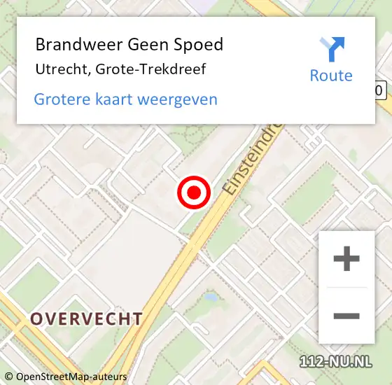 Locatie op kaart van de 112 melding: Brandweer Geen Spoed Naar Utrecht, Grote-Trekdreef op 8 juni 2022 16:04