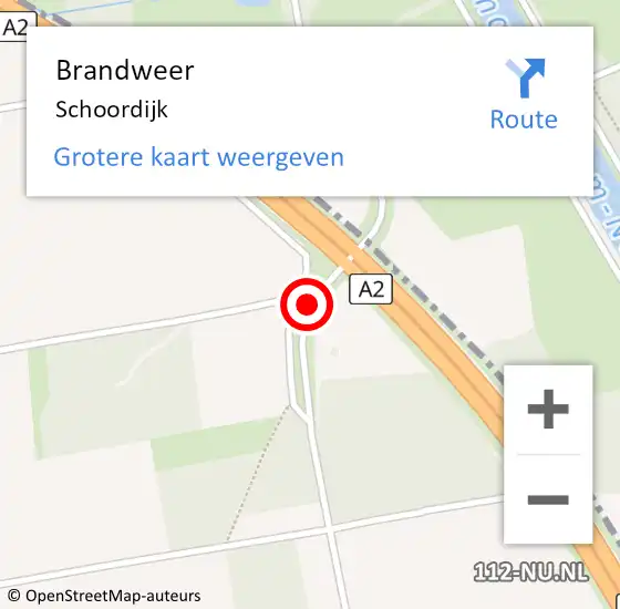 Locatie op kaart van de 112 melding: Brandweer Schoordijk op 19 juli 2014 15:47