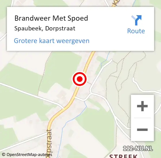 Locatie op kaart van de 112 melding: Brandweer Met Spoed Naar Spaubeek, Dorpstraat op 8 juni 2022 17:09