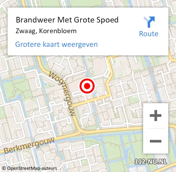 Locatie op kaart van de 112 melding: Brandweer Met Grote Spoed Naar Zwaag, Korenbloem op 8 juni 2022 17:20