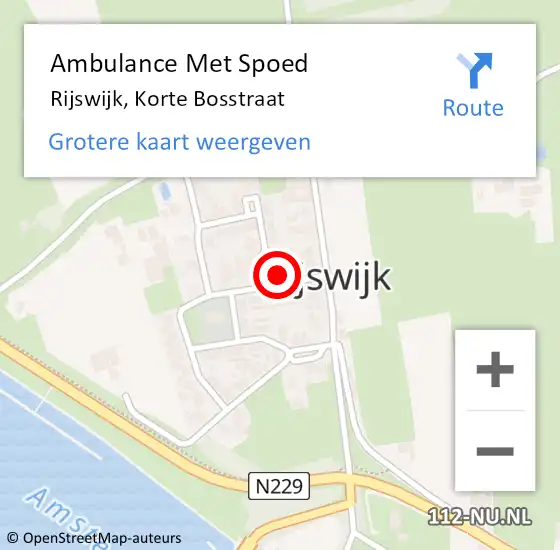 Locatie op kaart van de 112 melding: Ambulance Met Spoed Naar Rijswijk, Korte Bosstraat op 8 juni 2022 17:40