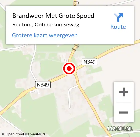 Locatie op kaart van de 112 melding: Brandweer Met Grote Spoed Naar Reutum, Ootmarsumseweg op 8 juni 2022 18:04