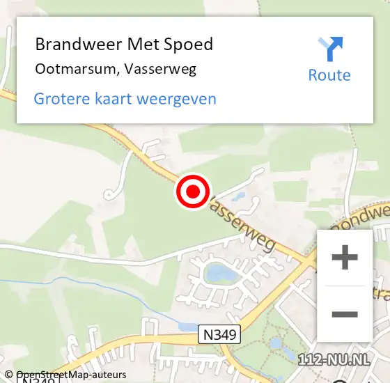 Locatie op kaart van de 112 melding: Brandweer Met Spoed Naar Ootmarsum, Vasserweg op 8 juni 2022 18:44