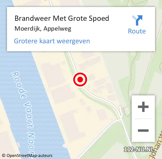 Locatie op kaart van de 112 melding: Brandweer Met Grote Spoed Naar Moerdijk, Appelweg op 8 juni 2022 19:05