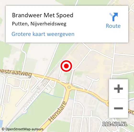 Locatie op kaart van de 112 melding: Brandweer Met Spoed Naar Putten, Nijverheidsweg op 8 juni 2022 19:14