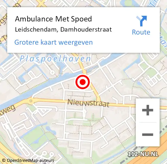 Locatie op kaart van de 112 melding: Ambulance Met Spoed Naar Leidschendam, Damhouderstraat op 8 juni 2022 20:14