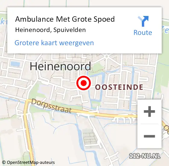 Locatie op kaart van de 112 melding: Ambulance Met Grote Spoed Naar Heinenoord, Spuivelden op 8 juni 2022 22:30