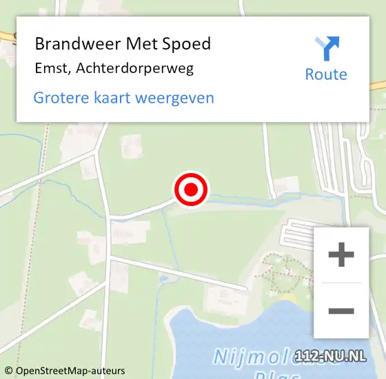 Locatie op kaart van de 112 melding: Brandweer Met Spoed Naar Emst, Achterdorperweg op 8 juni 2022 23:01