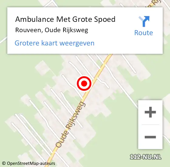 Locatie op kaart van de 112 melding: Ambulance Met Grote Spoed Naar Rouveen, Oude Rijksweg op 19 juli 2014 16:12