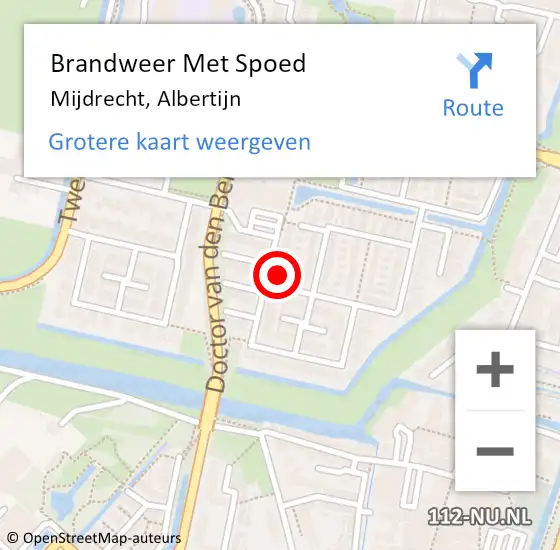 Locatie op kaart van de 112 melding: Brandweer Met Spoed Naar Mijdrecht, Albertijn op 8 juni 2022 23:49