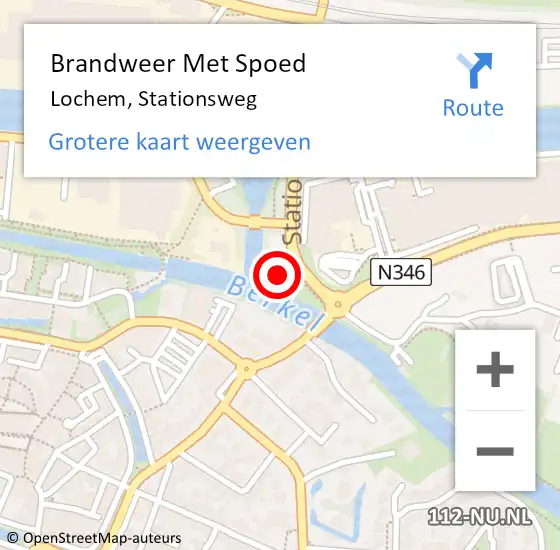 Locatie op kaart van de 112 melding: Brandweer Met Spoed Naar Lochem, Stationsweg op 9 juni 2022 01:07