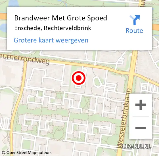 Locatie op kaart van de 112 melding: Brandweer Met Grote Spoed Naar Enschede, Rechterveldbrink op 9 juni 2022 03:42