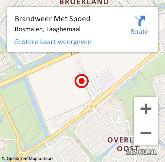 Locatie op kaart van de 112 melding: Brandweer Met Spoed Naar Rosmalen, Laaghemaal op 9 juni 2022 04:51