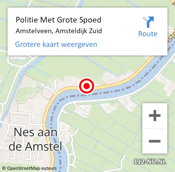 Locatie op kaart van de 112 melding: Politie Met Grote Spoed Naar Amstelveen, Amsteldijk Zuid op 9 juni 2022 04:58