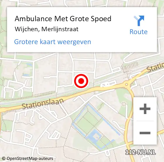 Locatie op kaart van de 112 melding: Ambulance Met Grote Spoed Naar Wijchen, Merlijnstraat op 9 juni 2022 05:33