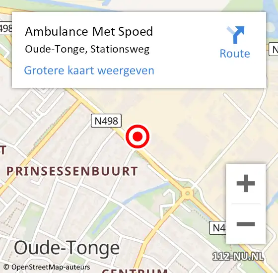 Locatie op kaart van de 112 melding: Ambulance Met Spoed Naar Oude-Tonge, Stationsweg op 9 juni 2022 07:28