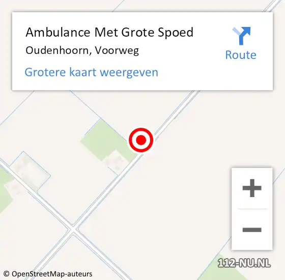 Locatie op kaart van de 112 melding: Ambulance Met Grote Spoed Naar Oudenhoorn, Voorweg op 9 juni 2022 08:02