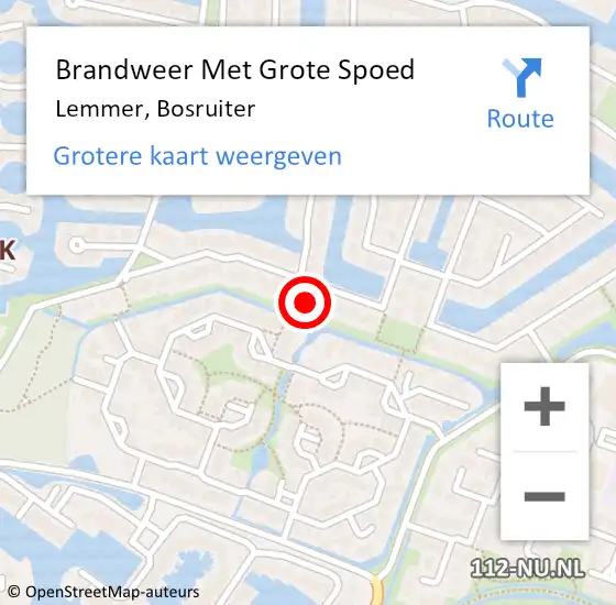 Locatie op kaart van de 112 melding: Brandweer Met Grote Spoed Naar Lemmer, Bosruiter op 9 juni 2022 08:24