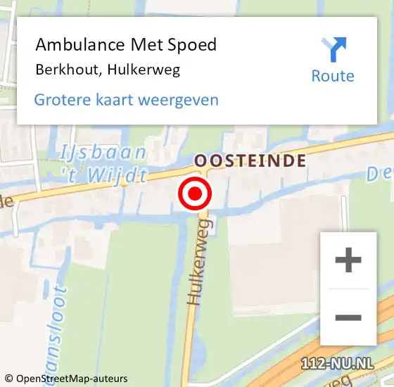 Locatie op kaart van de 112 melding: Ambulance Met Spoed Naar Berkhout, Hulkerweg op 9 juni 2022 08:24